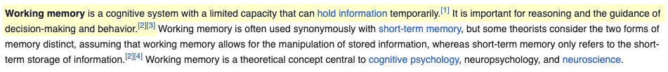 Working Memory Wikipedia
